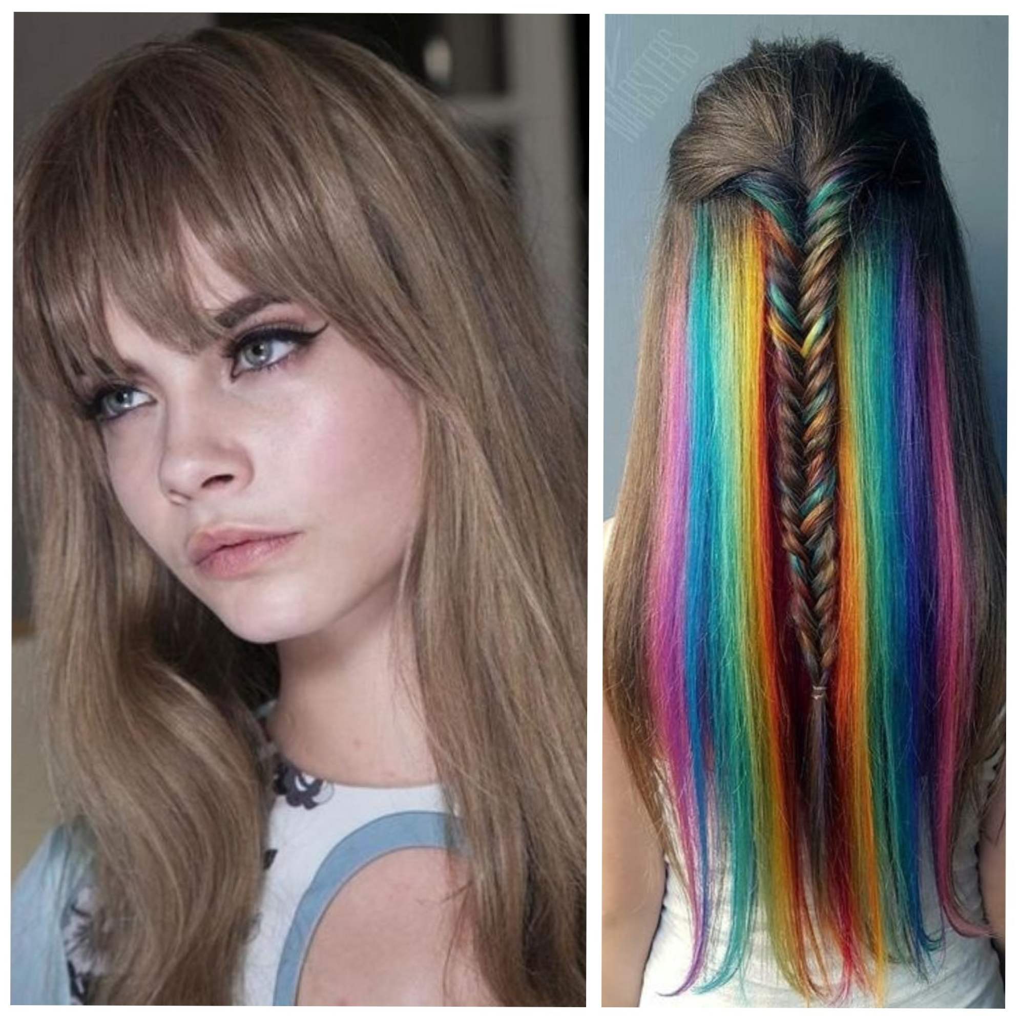 Цветные пряди для волос покраска фото
