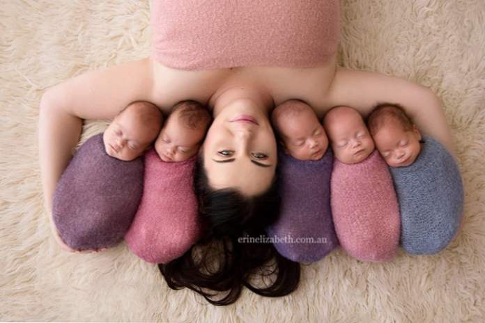 Kobieta, która natychmiast urodziła pięcioro dzieci, wzięła udział w niesamowitej sesji zdjęciowej (Psychologia)